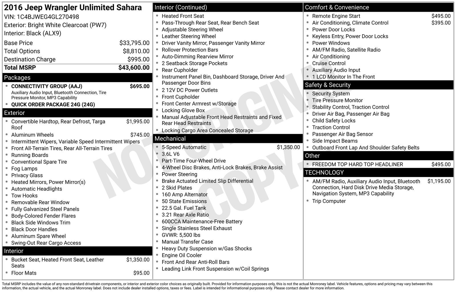 2016 Jeep Wrangler Unlimited Sahara