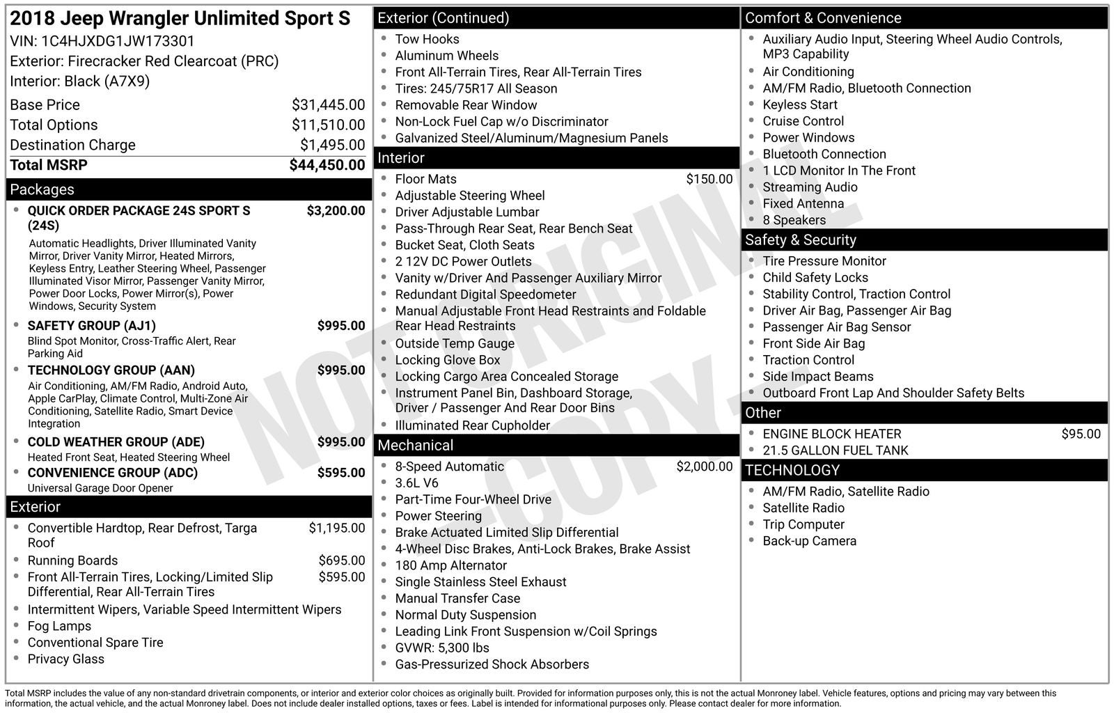 2018 Jeep Wrangler Unlimited Sport S