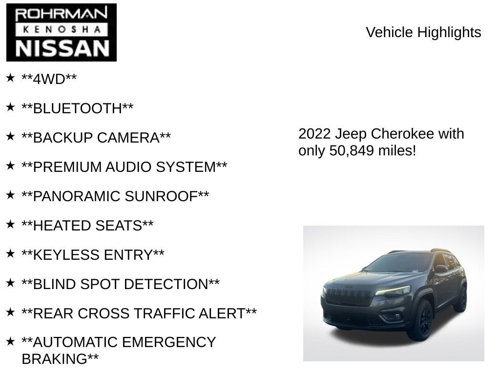 2022 Jeep Cherokee X