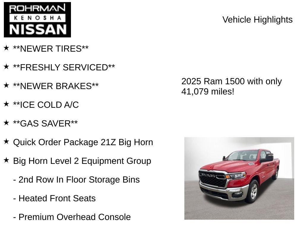 2025 RAM 1500 Big Horn/Lone Star