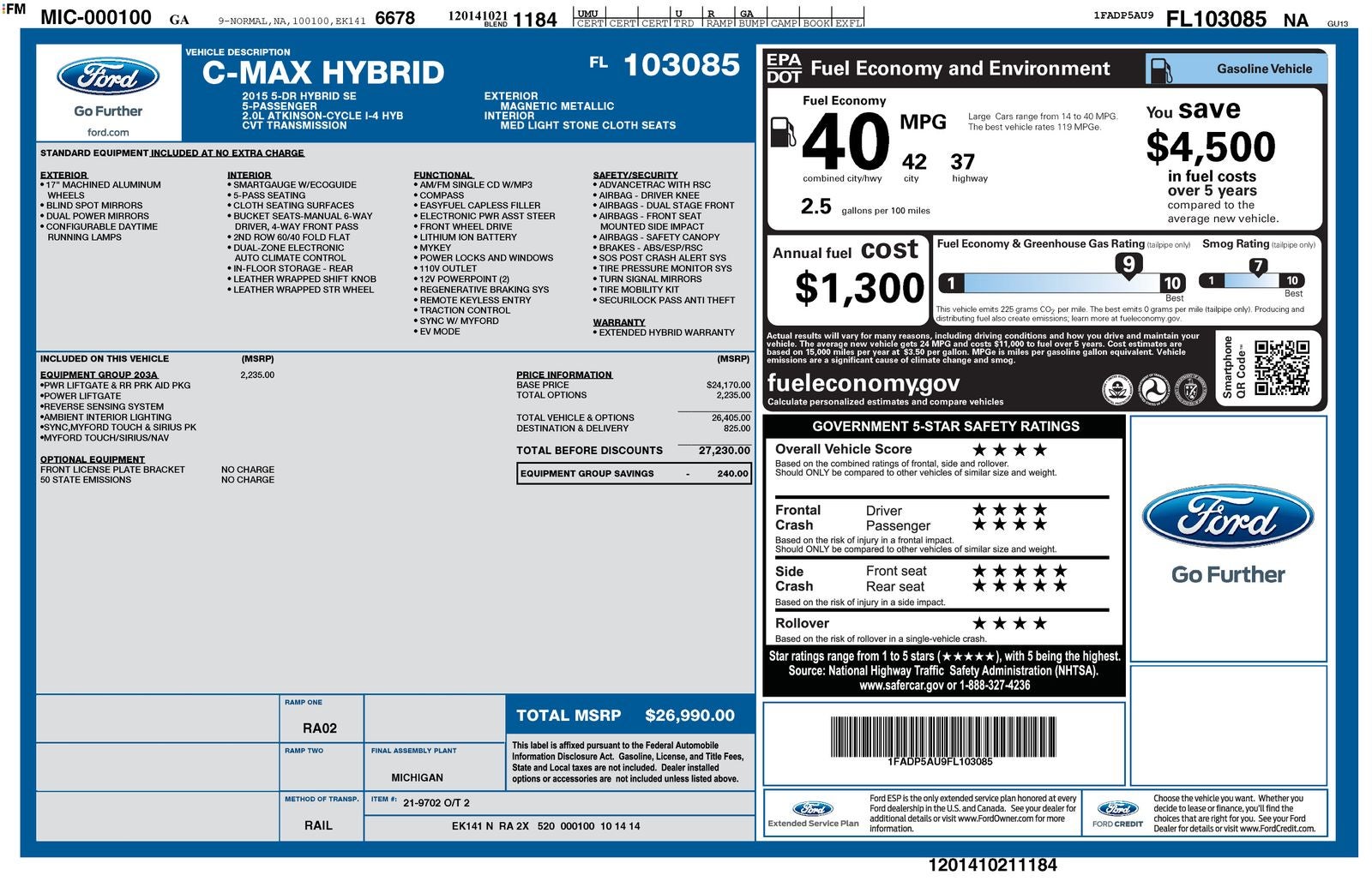 2015 Ford C-Max Hybrid SE