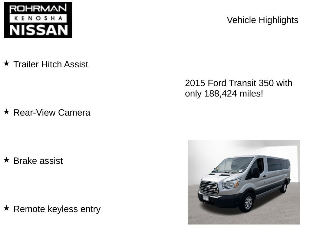 2015 Ford Transit-350 XLT Passenger Van