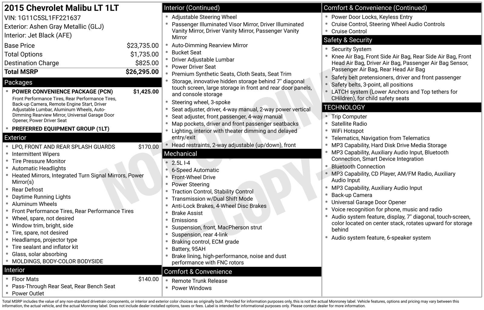 2015 Chevrolet Malibu LT 1LT