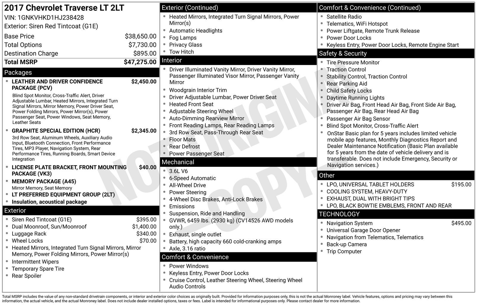 2017 Chevrolet Traverse 2LT 2LT