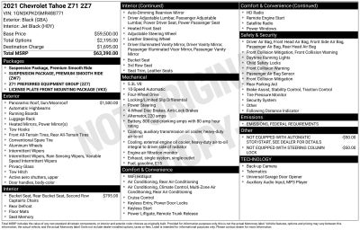 2021 Chevrolet Tahoe Z71