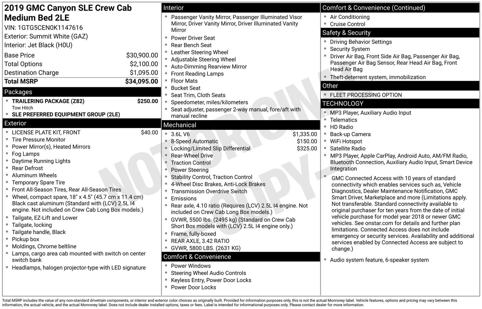 2019 GMC Canyon SLE1