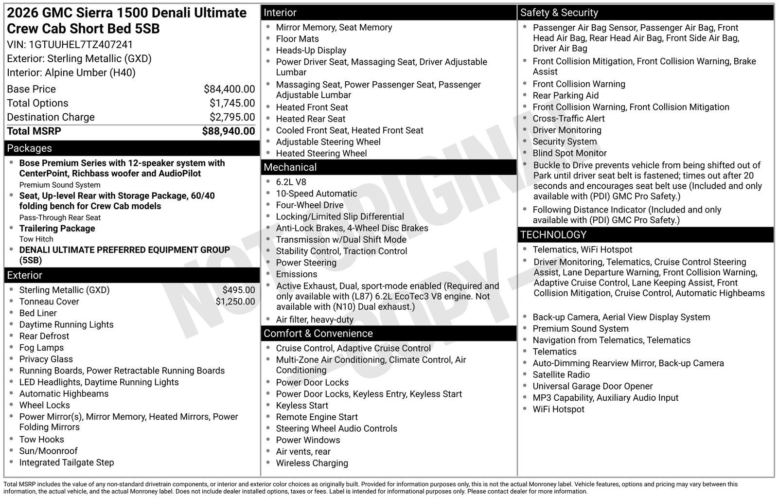 2026 GMC Sierra 1500 Denali Ultimate