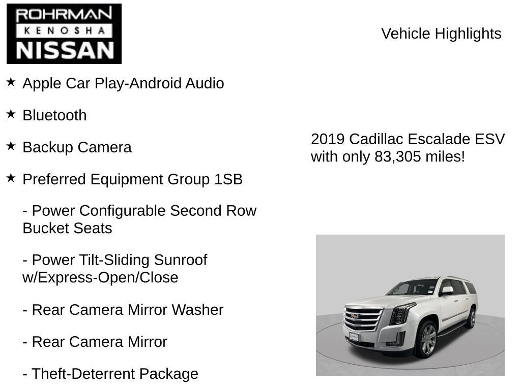 2019 Cadillac Escalade ESV Luxury