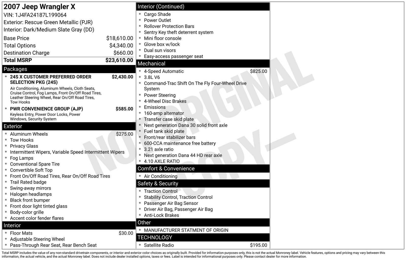 2007 Jeep Wrangler X