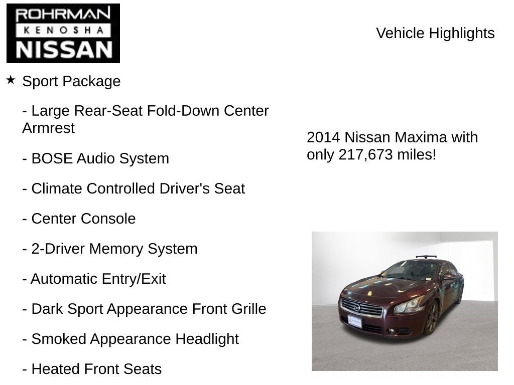 2014 Nissan Maxima 3.5 SV