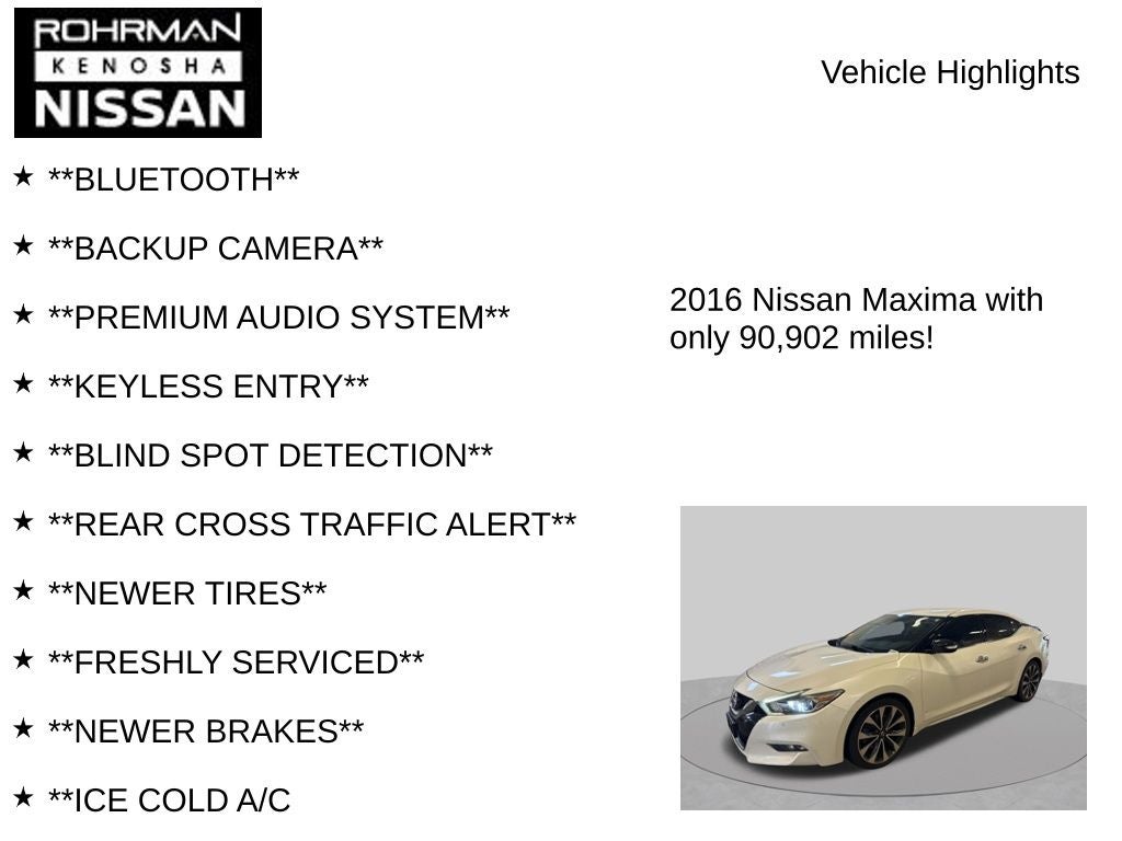 2016 Nissan Maxima SR