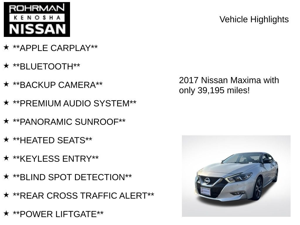 2017 Nissan Maxima Platinum