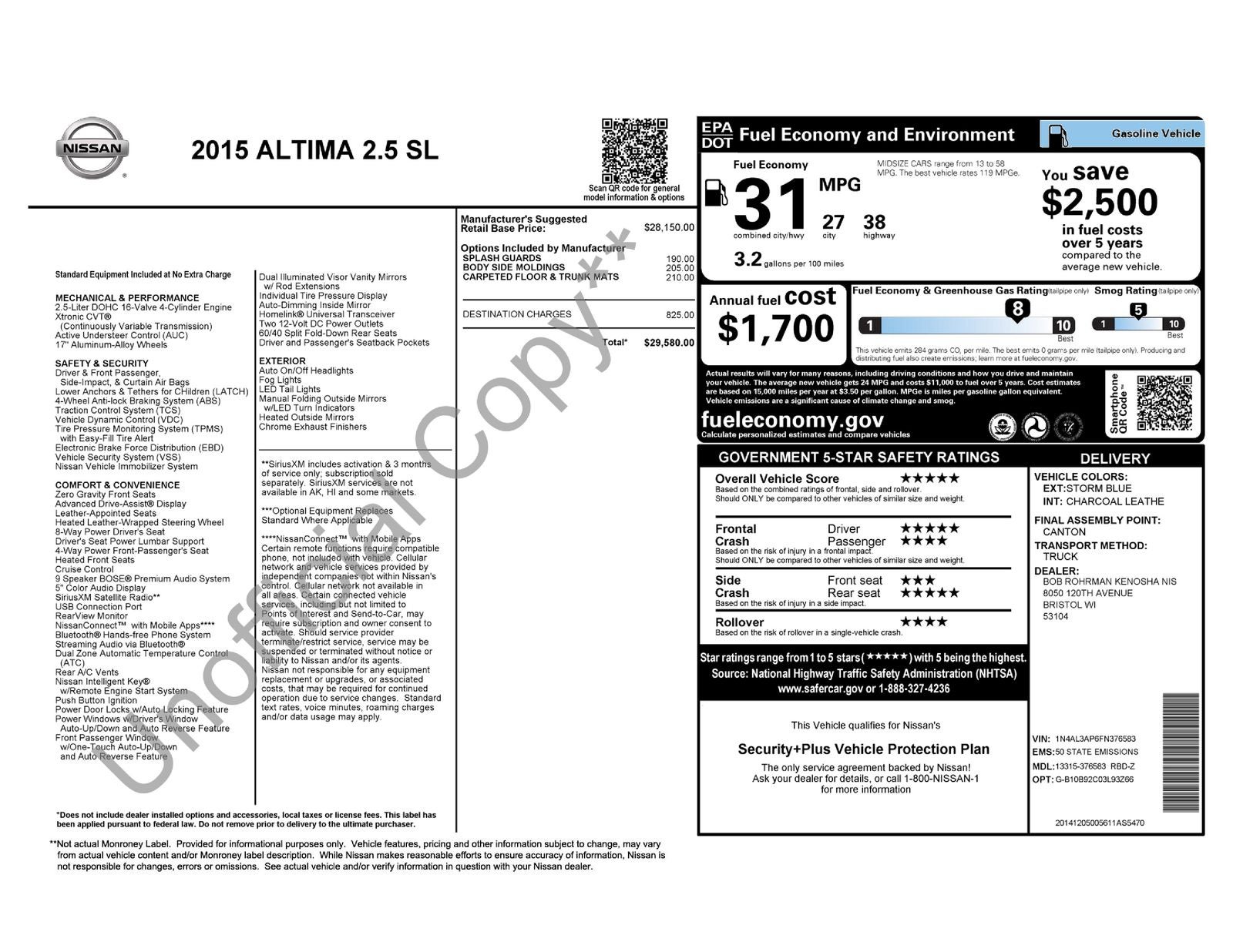 2015 Nissan Altima 2.5 SL
