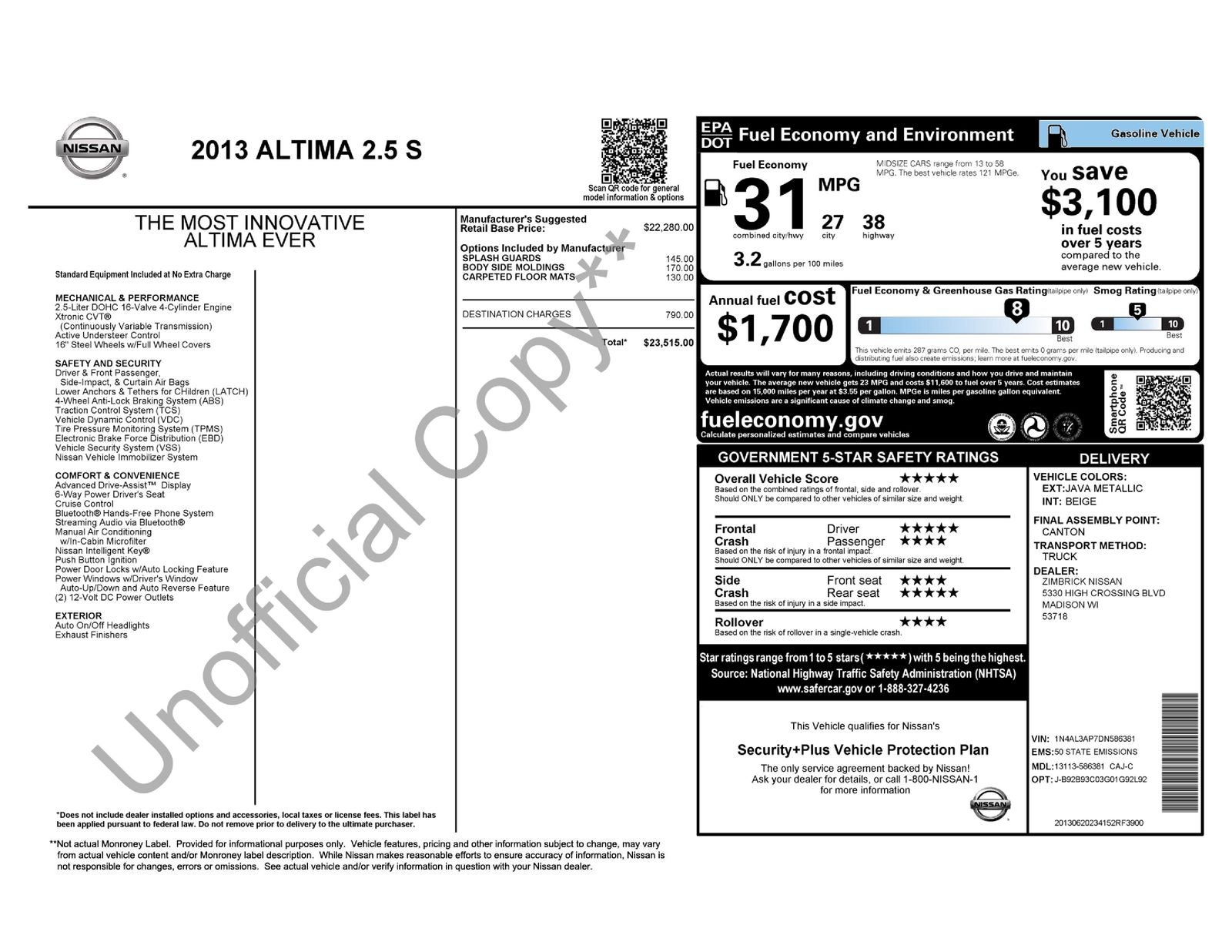 2013 Nissan Altima 2.5 S
