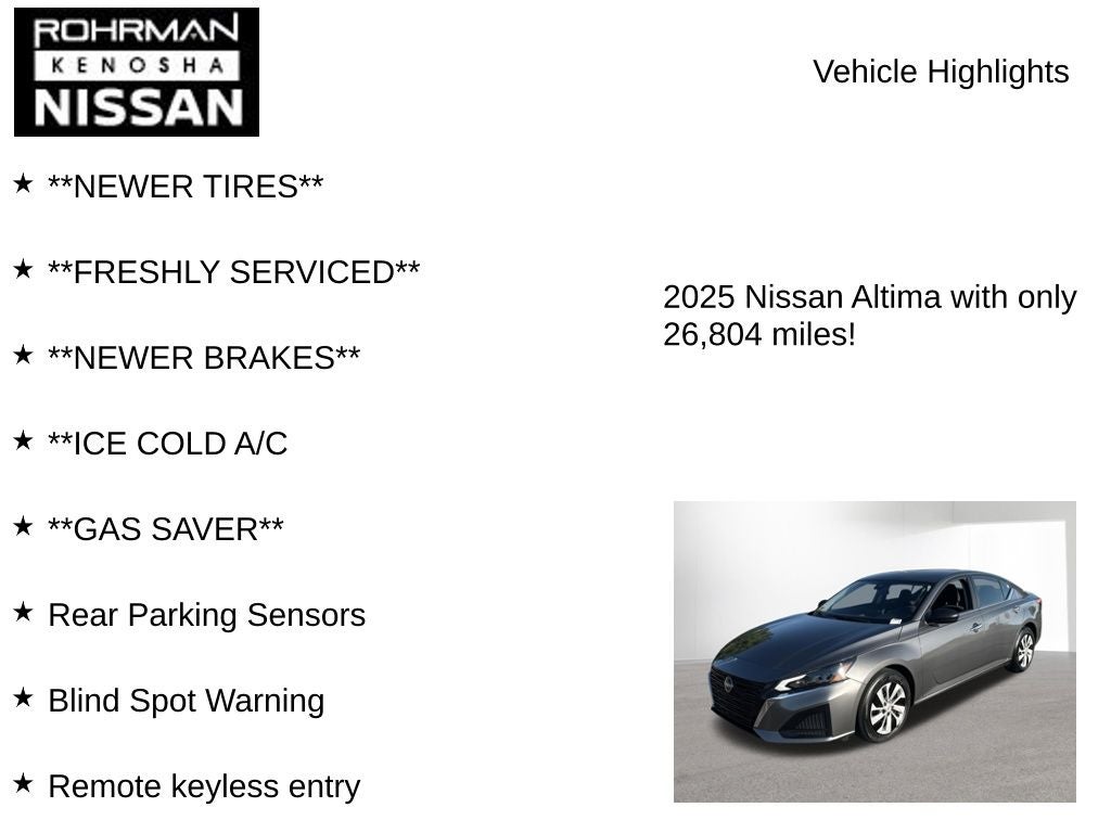 2025 Nissan Altima 2.5 S
