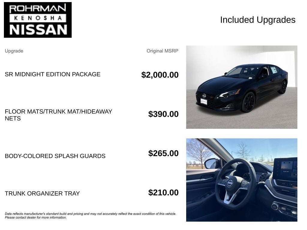 2026 Nissan Altima 2.5 SR Midnight Edition Package