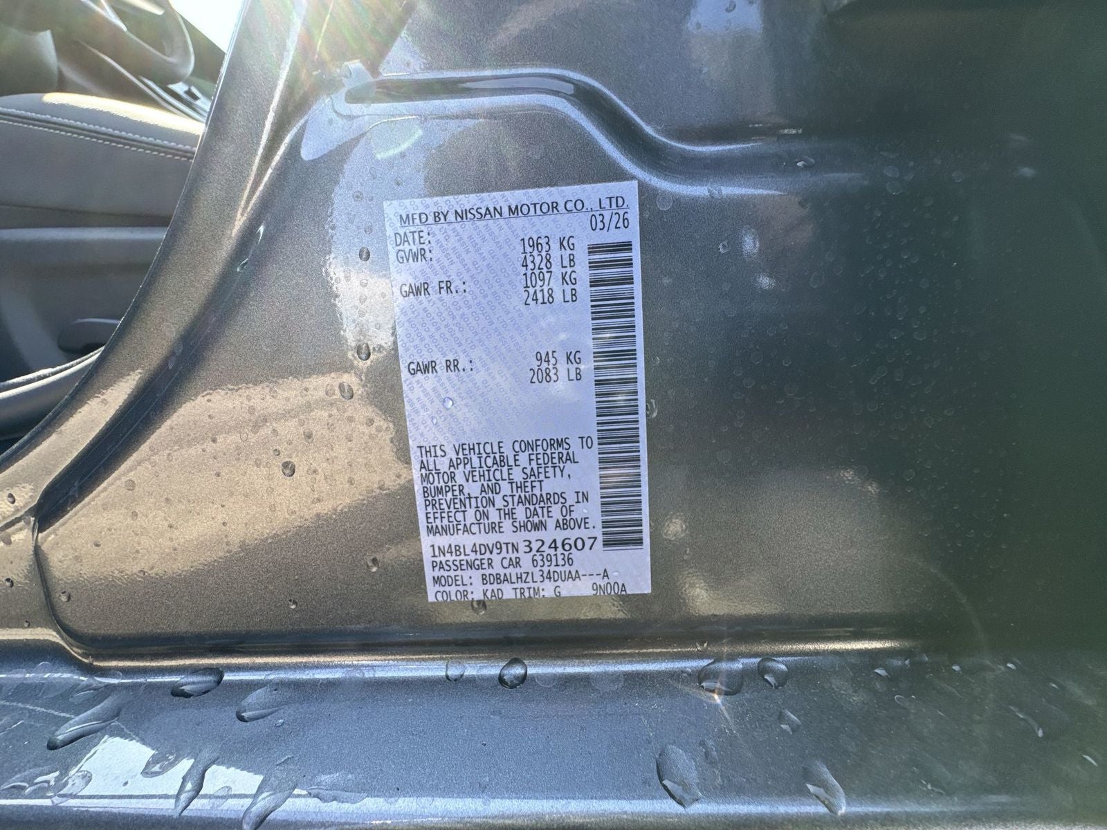 2026 Nissan Altima 2.5 SV Premium Packge