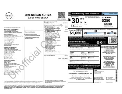 2026 Nissan Altima 2.5 SV Premium Packge