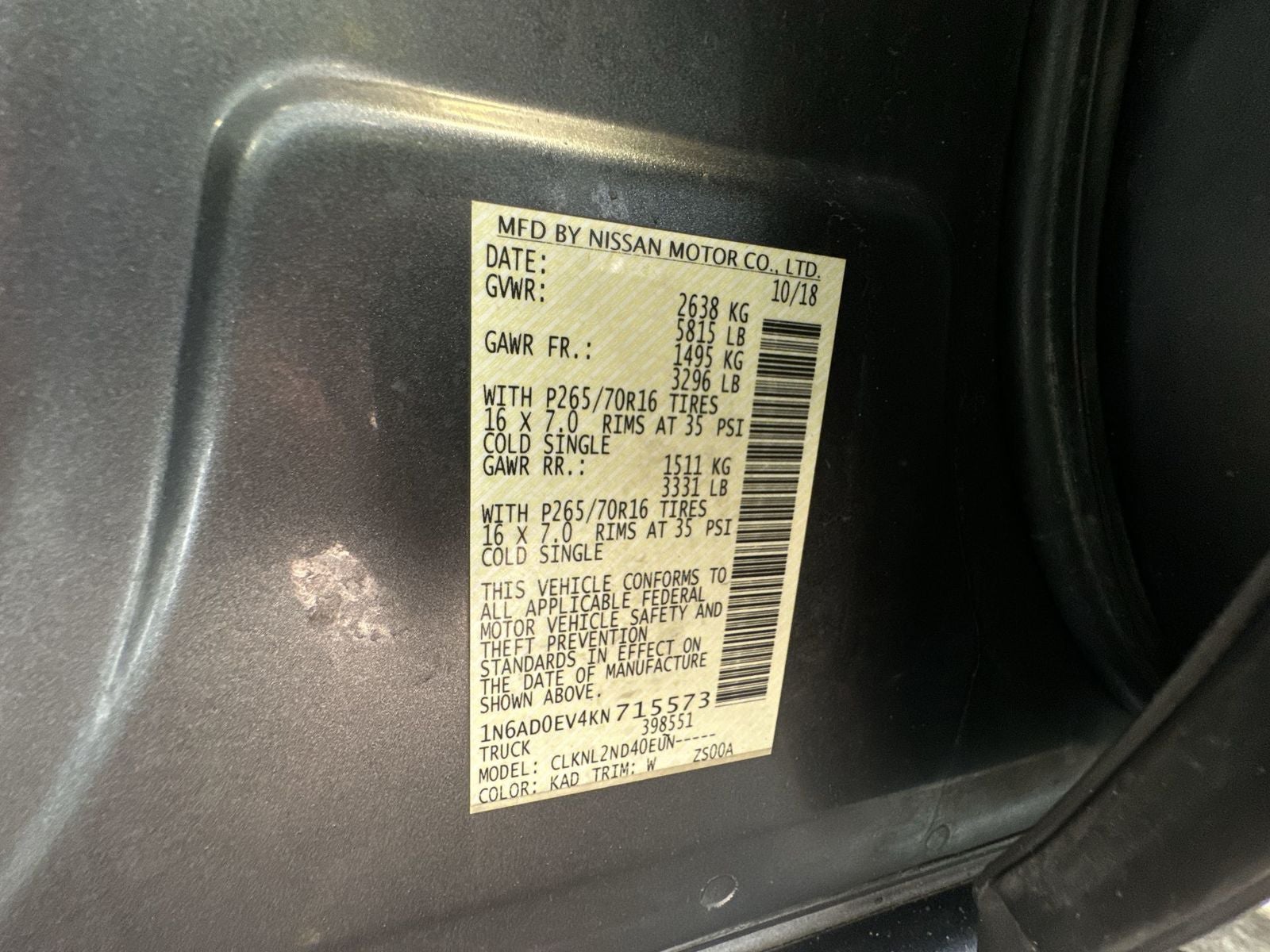 2019 Nissan Frontier SV