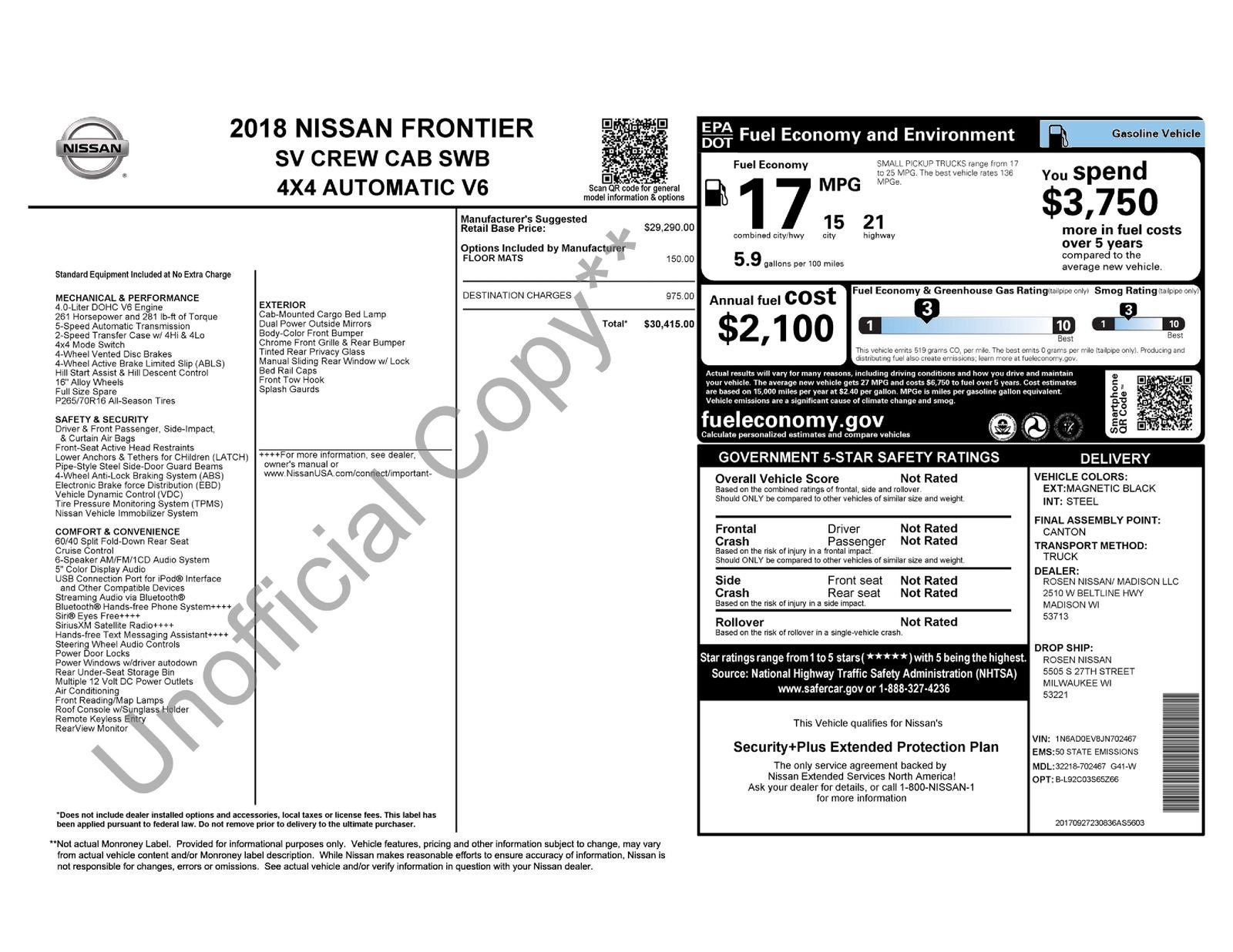 2018 Nissan Frontier SV