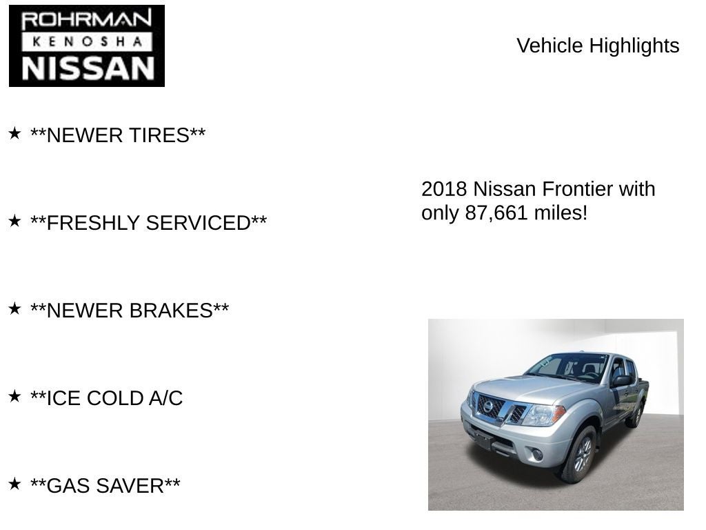 2018 Nissan Frontier SV