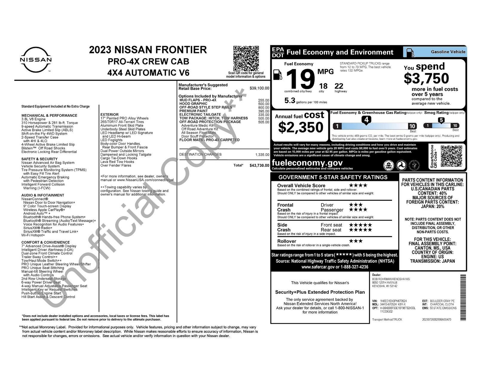 2023 Nissan Frontier PRO-4X