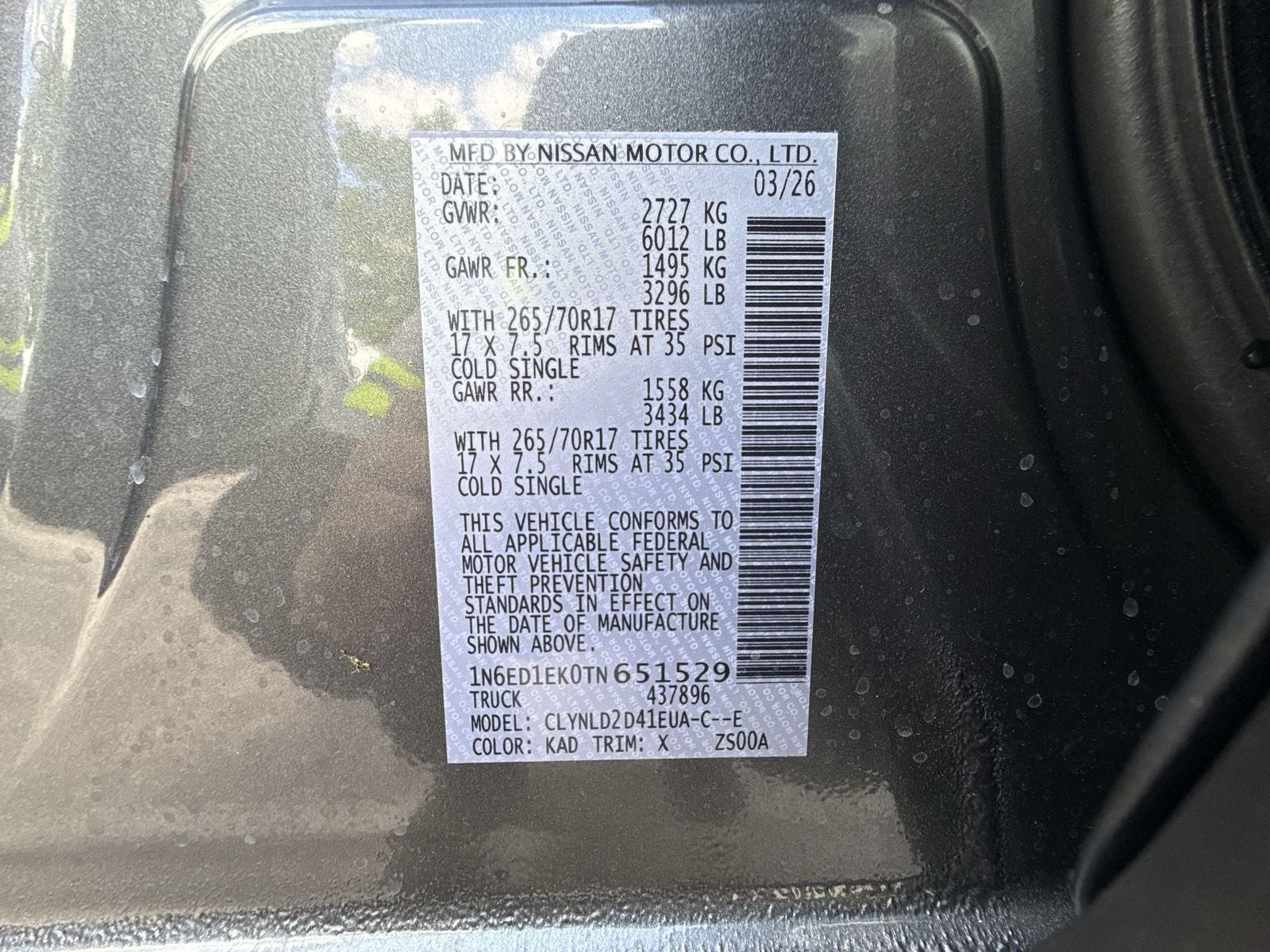 2026 Nissan Frontier PRO-4X Convenience Package