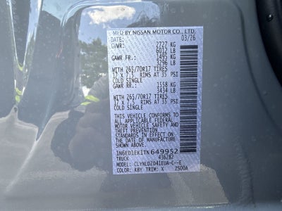 2026 Nissan Frontier PRO-4X Convenience Package