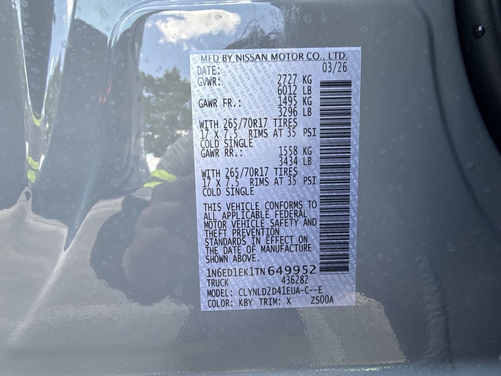 2026 Nissan Frontier PRO-4X Convenience Package