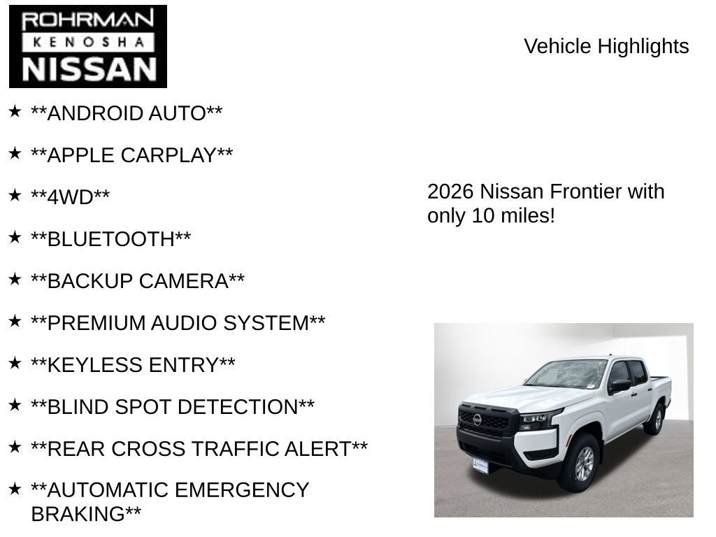 2026 Nissan Frontier S