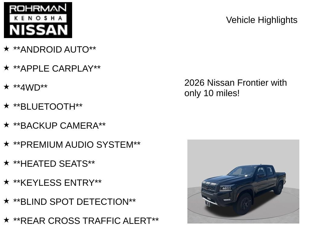 2026 Nissan Frontier PRO-4X Convenience Package