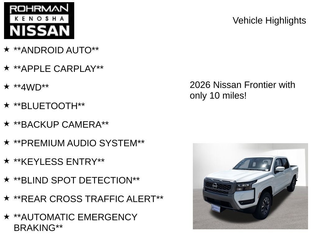 2026 Nissan Frontier SV