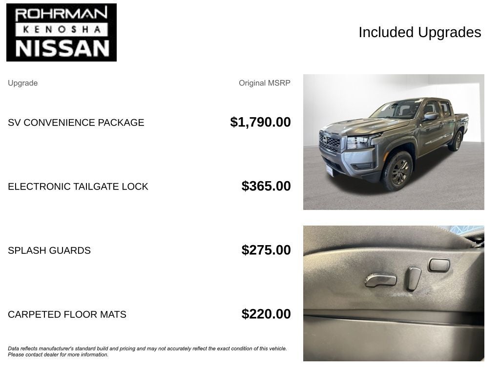 2026 Nissan Frontier SV Convenience Package