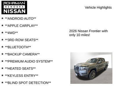 2026 Nissan Frontier SV Convenience Package