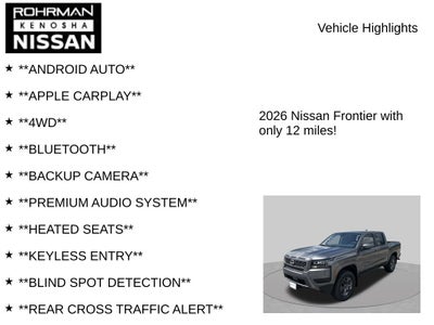 2026 Nissan Frontier SV All-Weather Content Package