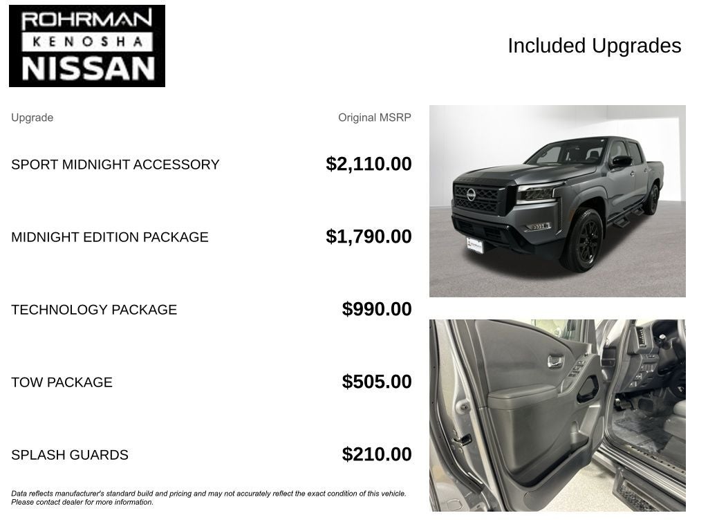 2023 Nissan Frontier SV Midnight Edition Package