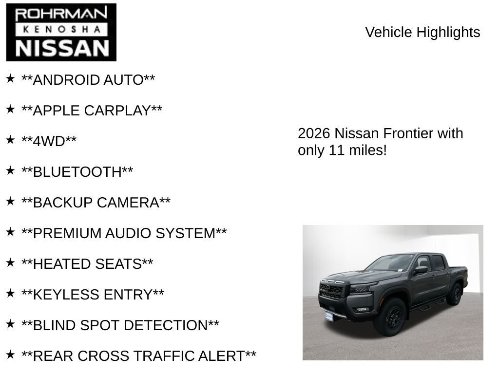 2026 Nissan Frontier PRO-4X Convenience Package