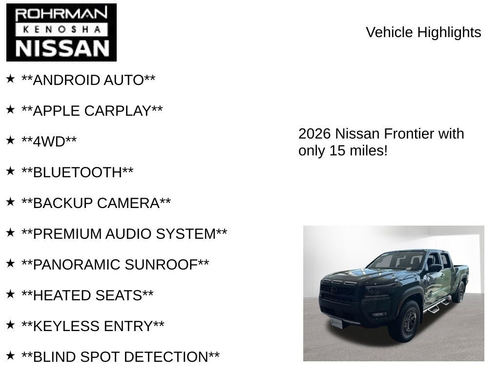 2026 Nissan Frontier PRO-4X Premium Package