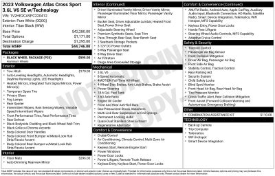 2023 Volkswagen Atlas Cross Sport 3.6L V6 SE w/Technology