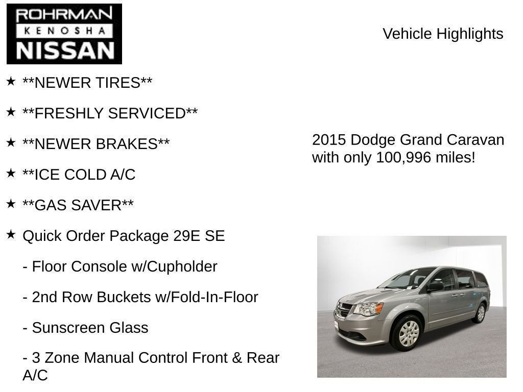 2015 Dodge Grand Caravan SE