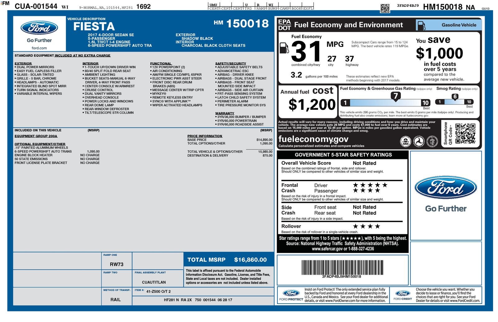 2017 Ford Fiesta SE