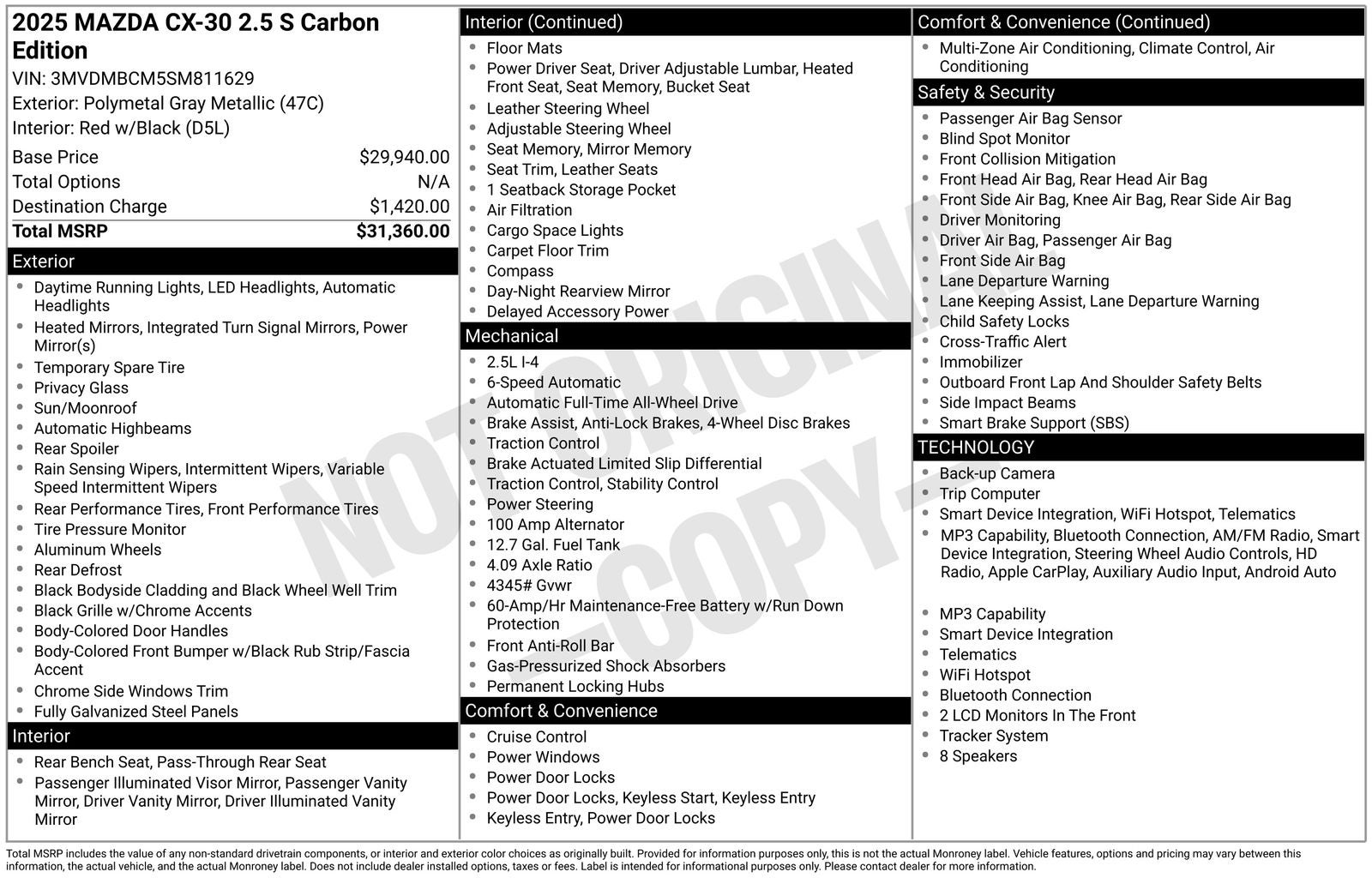 2025 Mazda Mazda CX-30 2.5 S Carbon Edition