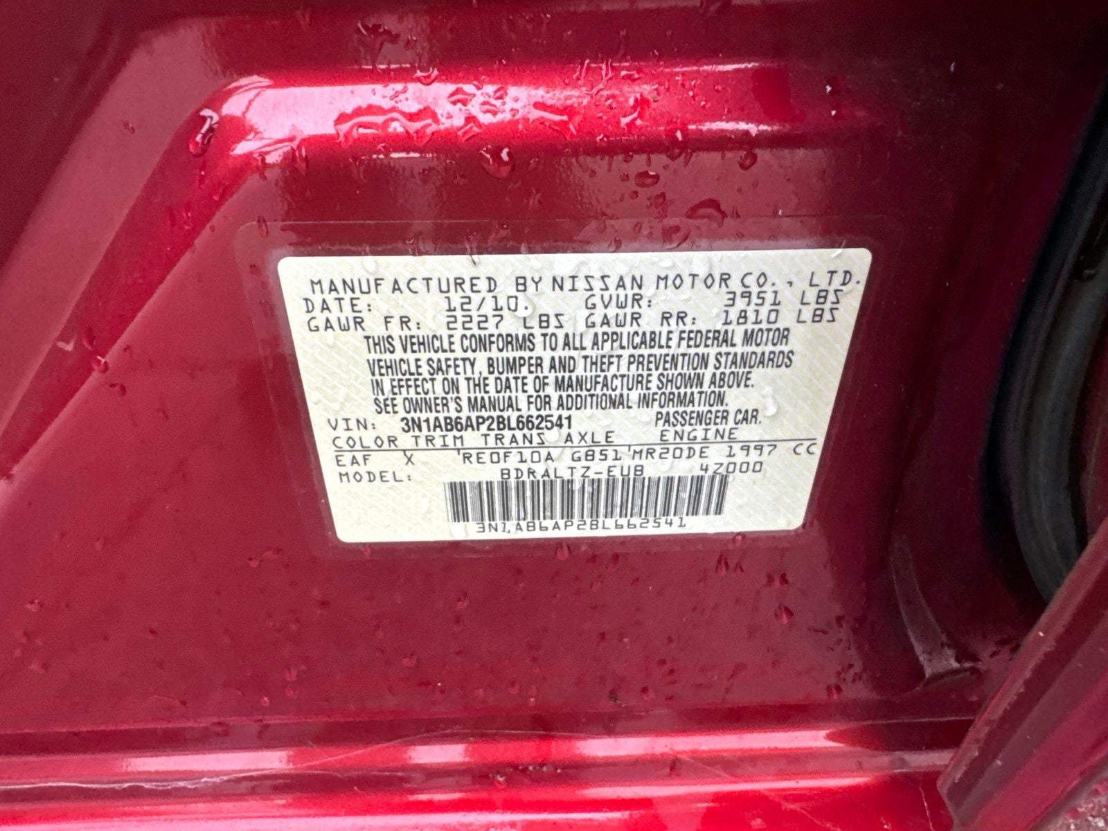 2011 Nissan Sentra 2.0 SR
