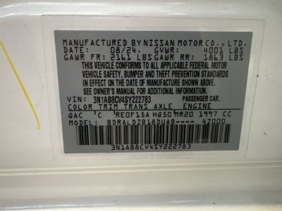 2025 Nissan Sentra SV