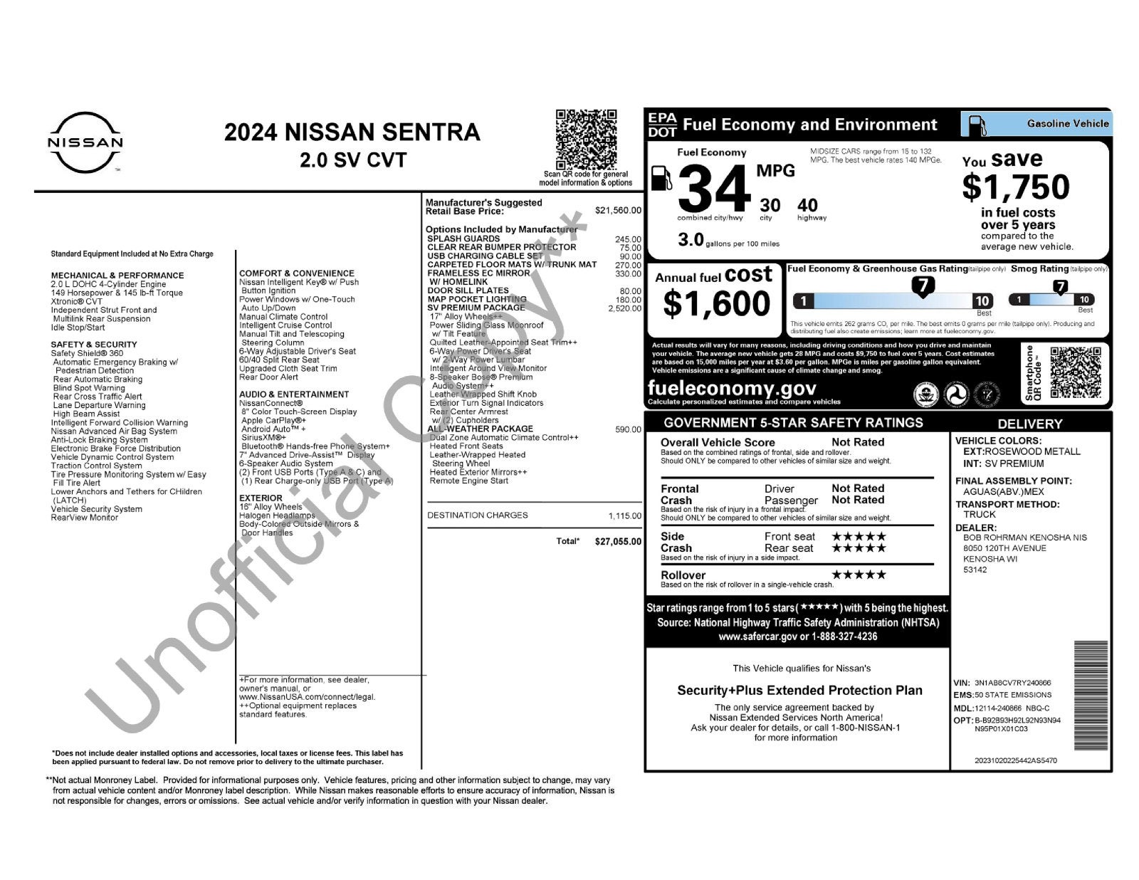 2024 Nissan Sentra SV Premium Package