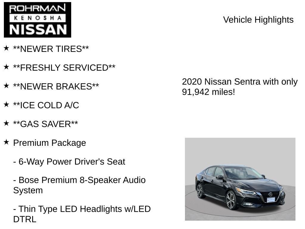 2020 Nissan Sentra SR
