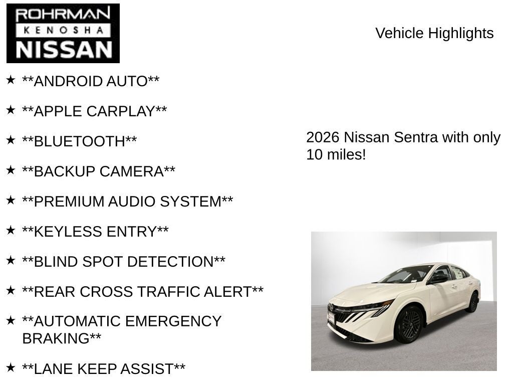 2026 Nissan Sentra S