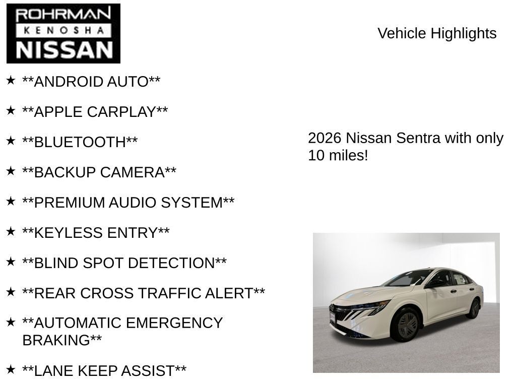 2026 Nissan Sentra S