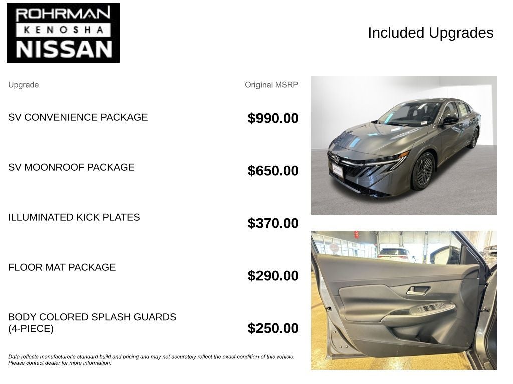 2026 Nissan Sentra SV Convenience Package