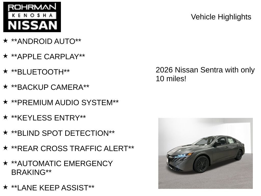 2026 Nissan Sentra SV
